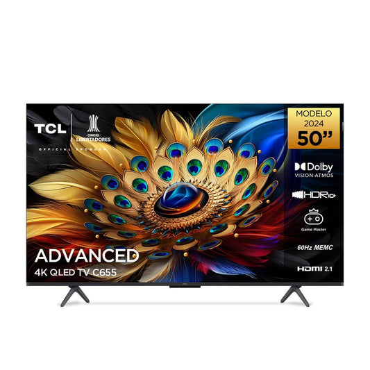 Televisor TCL 50" Pulgadas C655 Advanced 4K-UHD QLED Smart TV Google