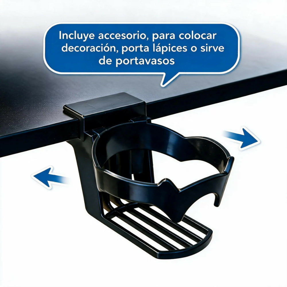 Mesa Auxiliar Ajustable Negra Ellevare