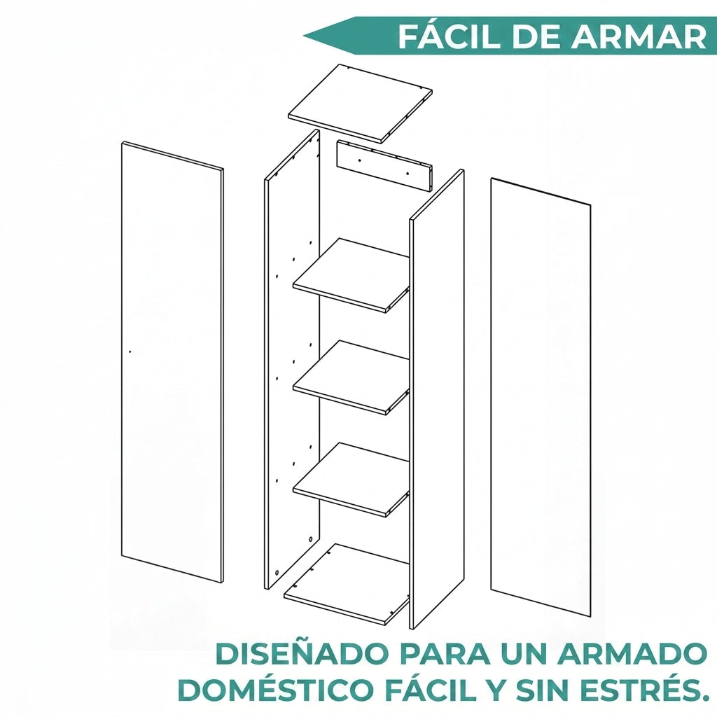 Closet Alma, Kronos Blanco, Diseño moderno con entrepaños y puerta ZF