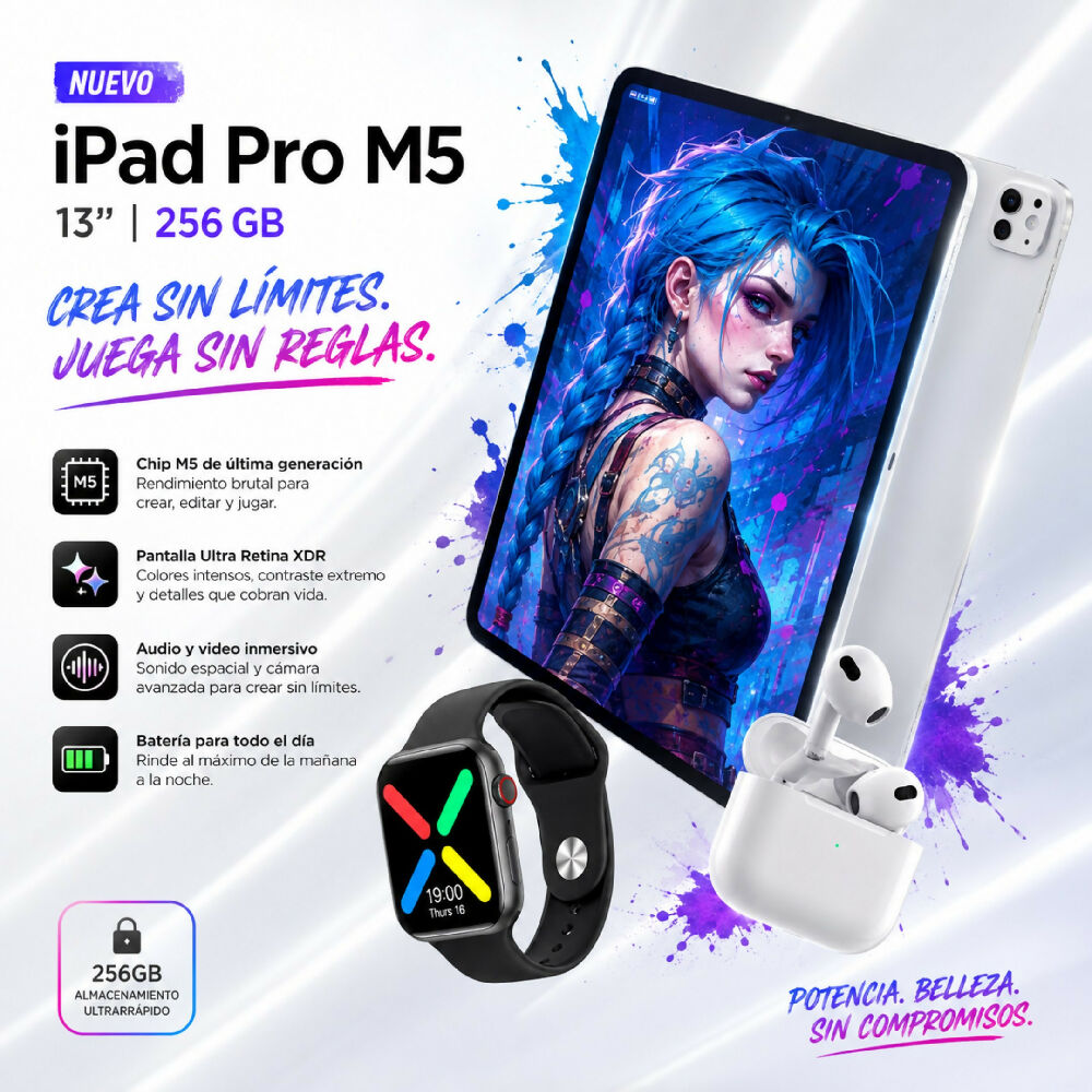 Tablet Apple Ipad Pro M5 De 13 Pulgadas 256gb Wifi Diseño Ultrafino Blanco + Obsequio