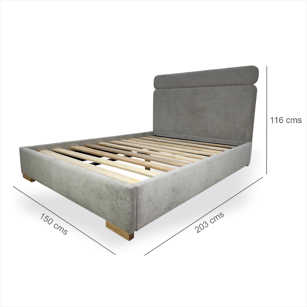 Cama Tapizada Formosa Galleta en madera