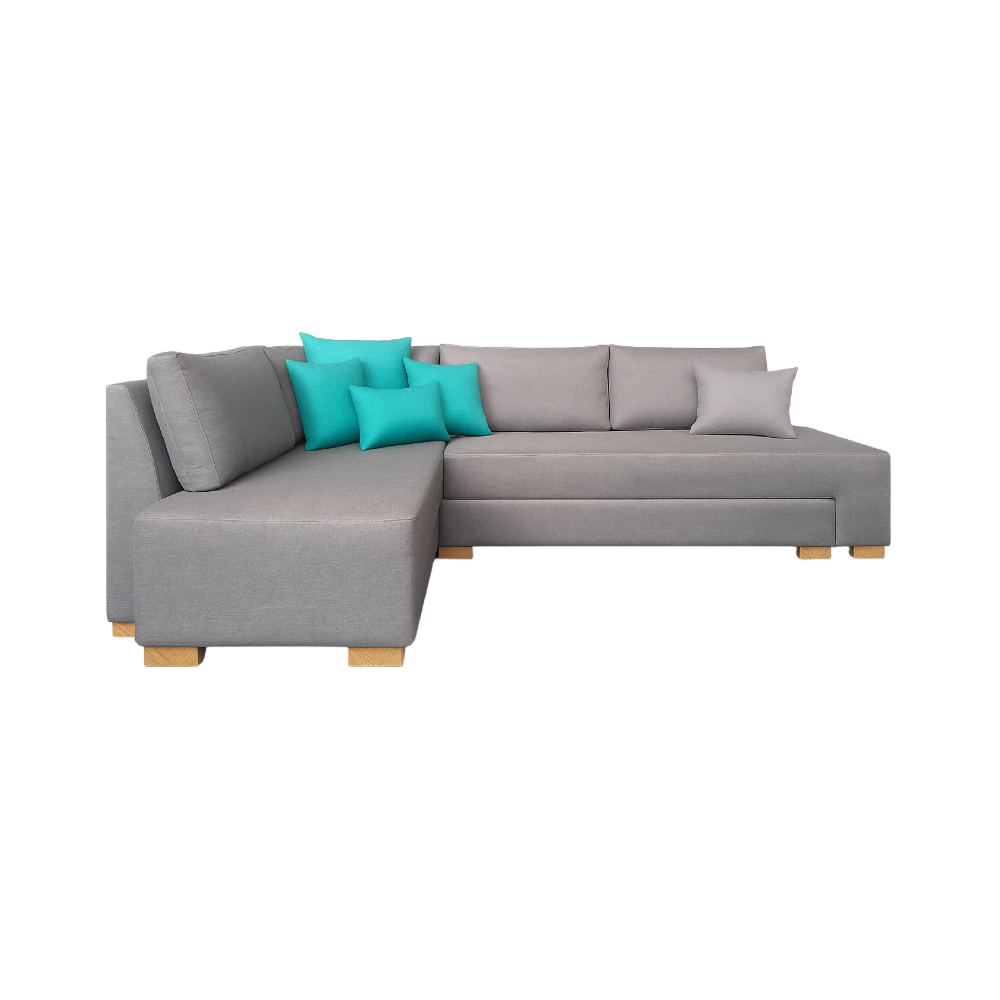 Sofá Cama en L Izquierdo Tito Lona anti fluidos Gris 288x88x83