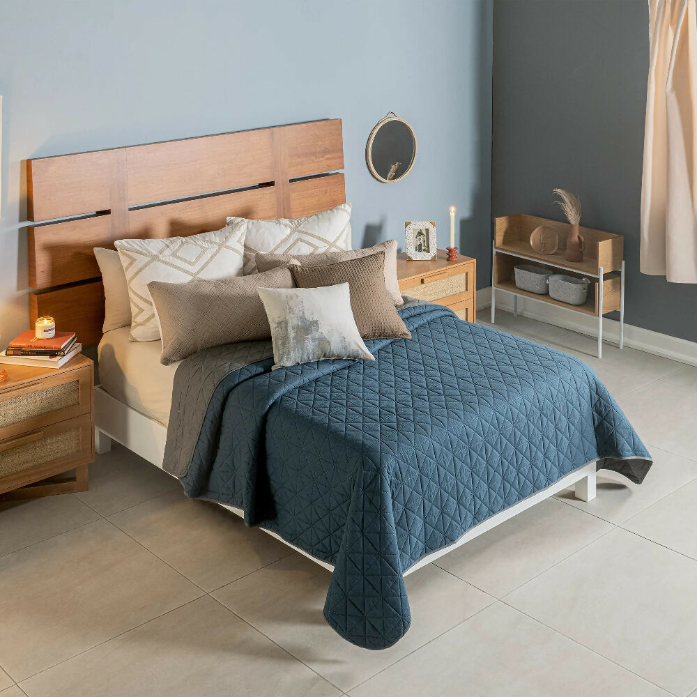 Edredón Novo Cobalto, para Cama Doble, 2 Vistas