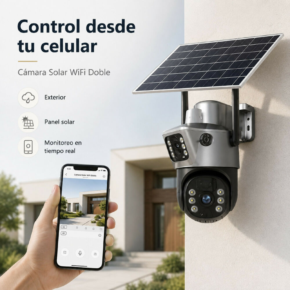 Cámara De Seguridad Solar TP-15 WiFi Exterior Visión Nocturna Full HD