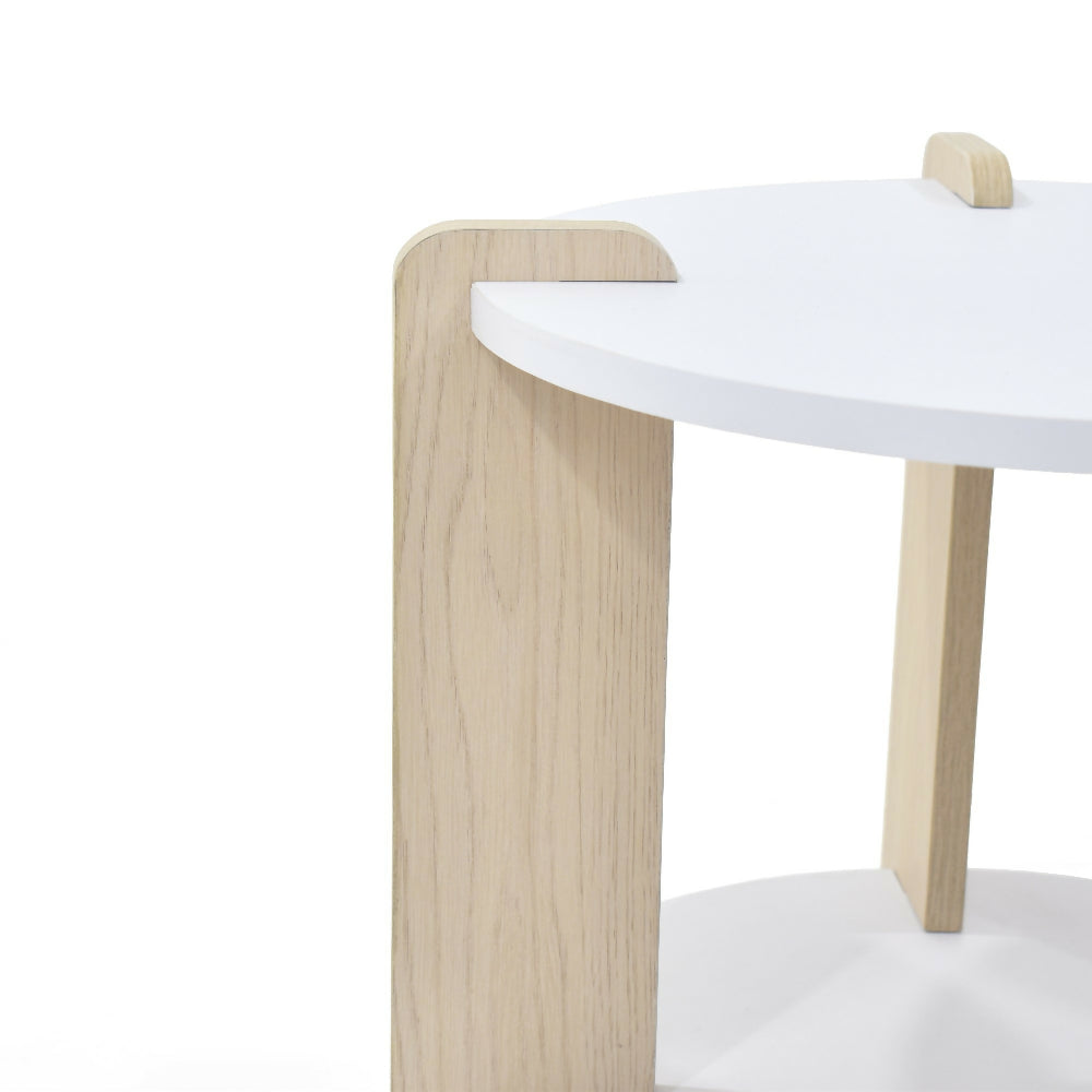 Mesa de Centro Kobe 60x60x40 cm Diseño Moderno Blanco