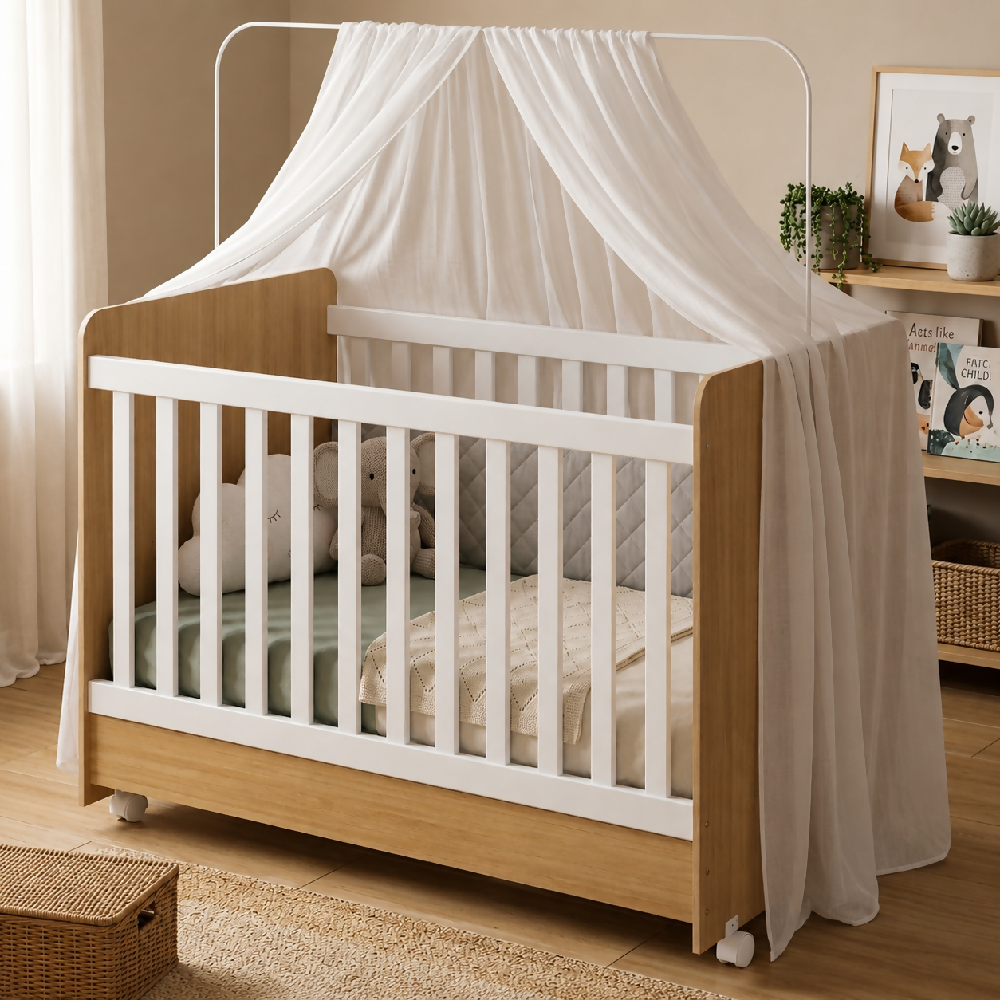 Cuna Para Bebé Convertible Café En Cama Infantil Con colchón
