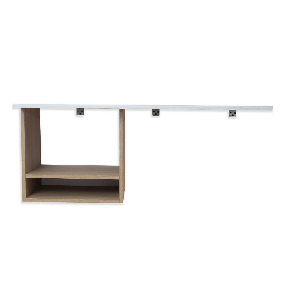 Escritorio Flotante work 100x40 cms, Madera Natural + Blanco
