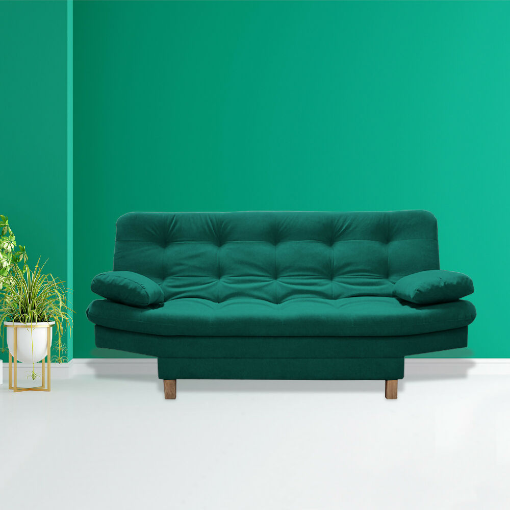 Sofacama Bakers 3 Posiciones Verde + 2 Cojines Decorativos