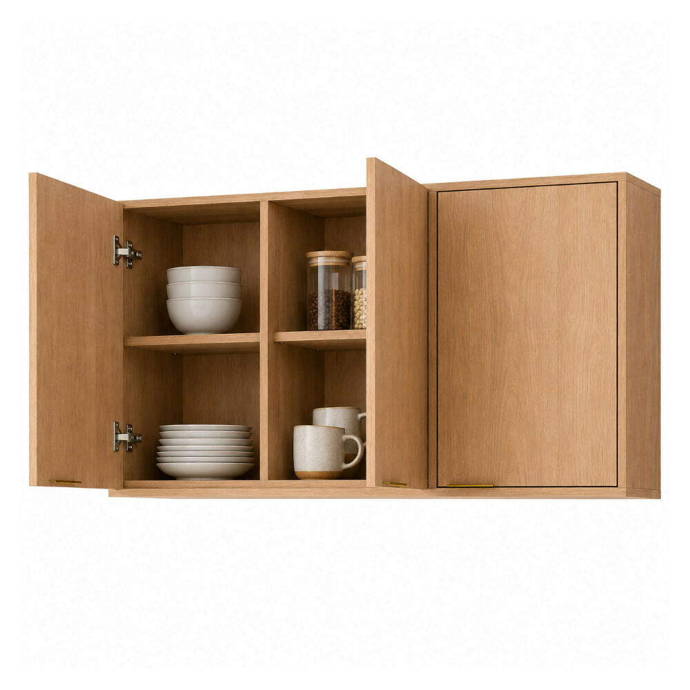 Cocina 190 cm Maui 9 Puertas 2 Cajones - Almendra/Blanco Apagado