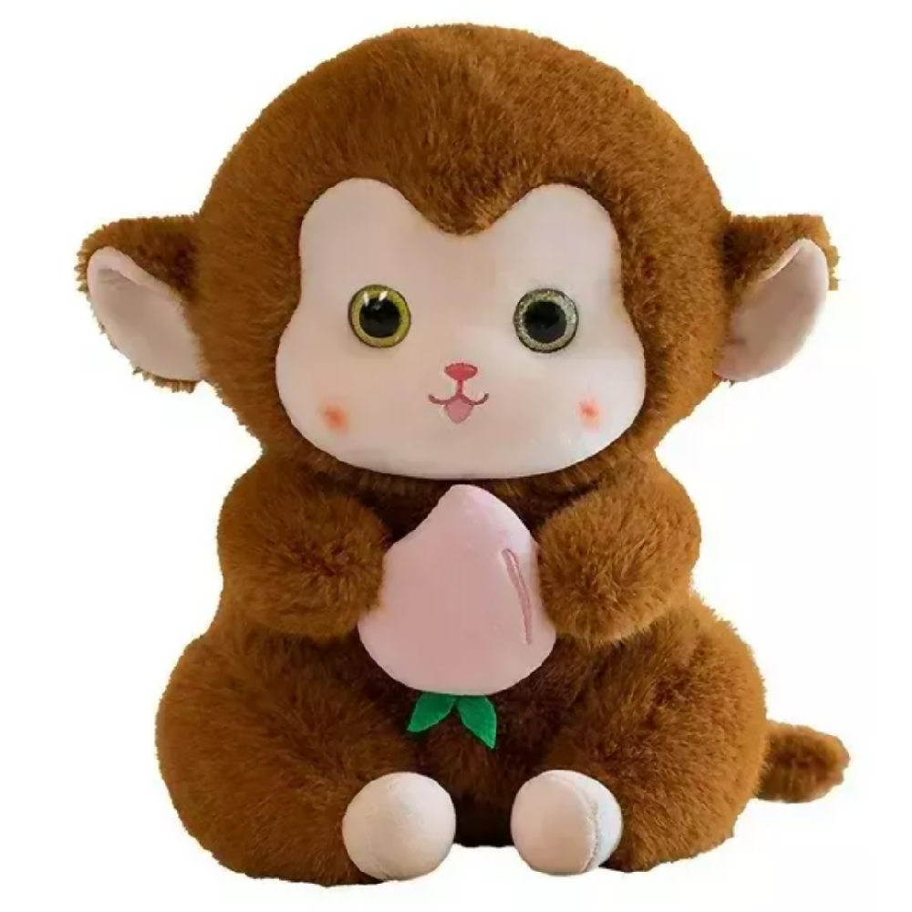 Peluche Mono Café 45 Cm Con Cobija Integrada – Compañero Suave Y Acogedor Ideal Para Regalo Y Descanso