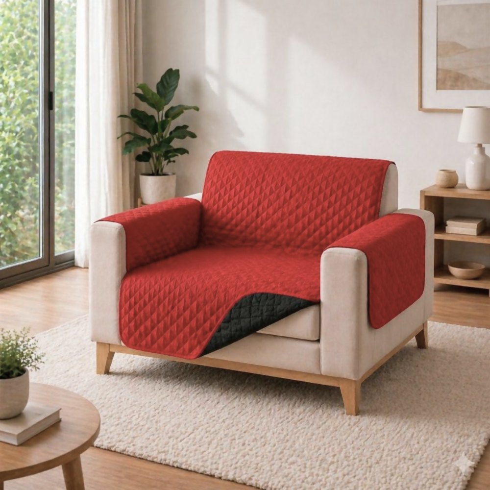Protector sofa 1 puesto negro rojo