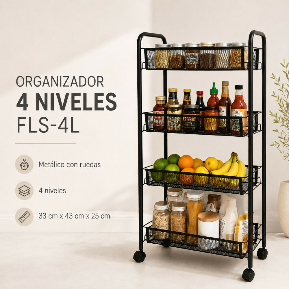 Organizador Multiusos De 4 Niveles FLS-4L Para El Hogar Y Oficina Estanteria Mueble