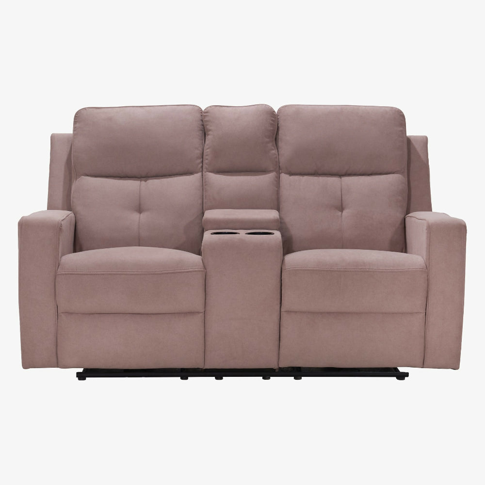 Sofa Electrico 2 Puestos con consola Tela Khaki Tacio