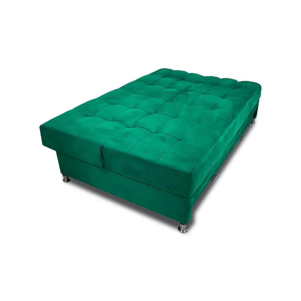 Sofá Cama Tarima Haller En Tela Velvet 190X95X80 Verde