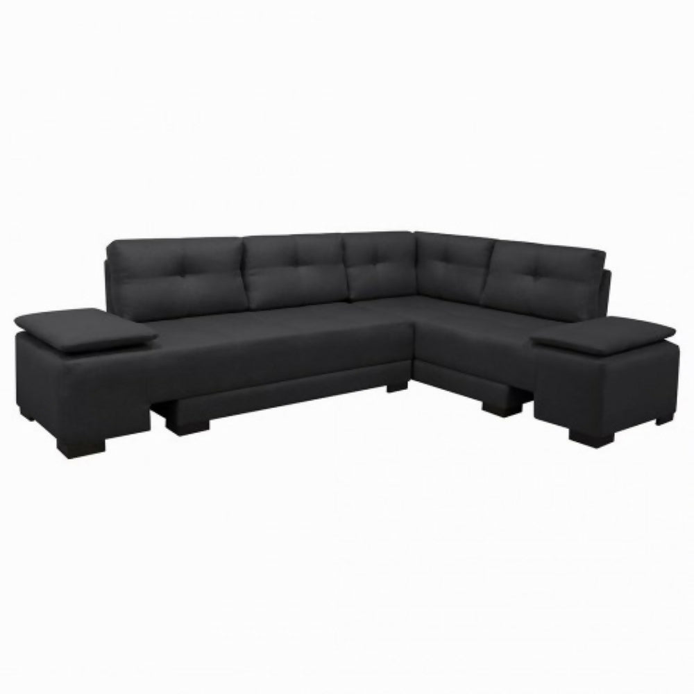 Sala Cama Sterimberg En Tela Antifluidos Gris Oscuro- Amoblando