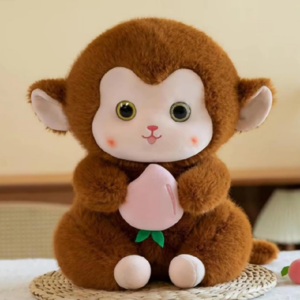 Peluche Mono Café 45 Cm Con Cobija Integrada – Compañero Suave Y Acogedor Ideal Para Regalo Y Descanso