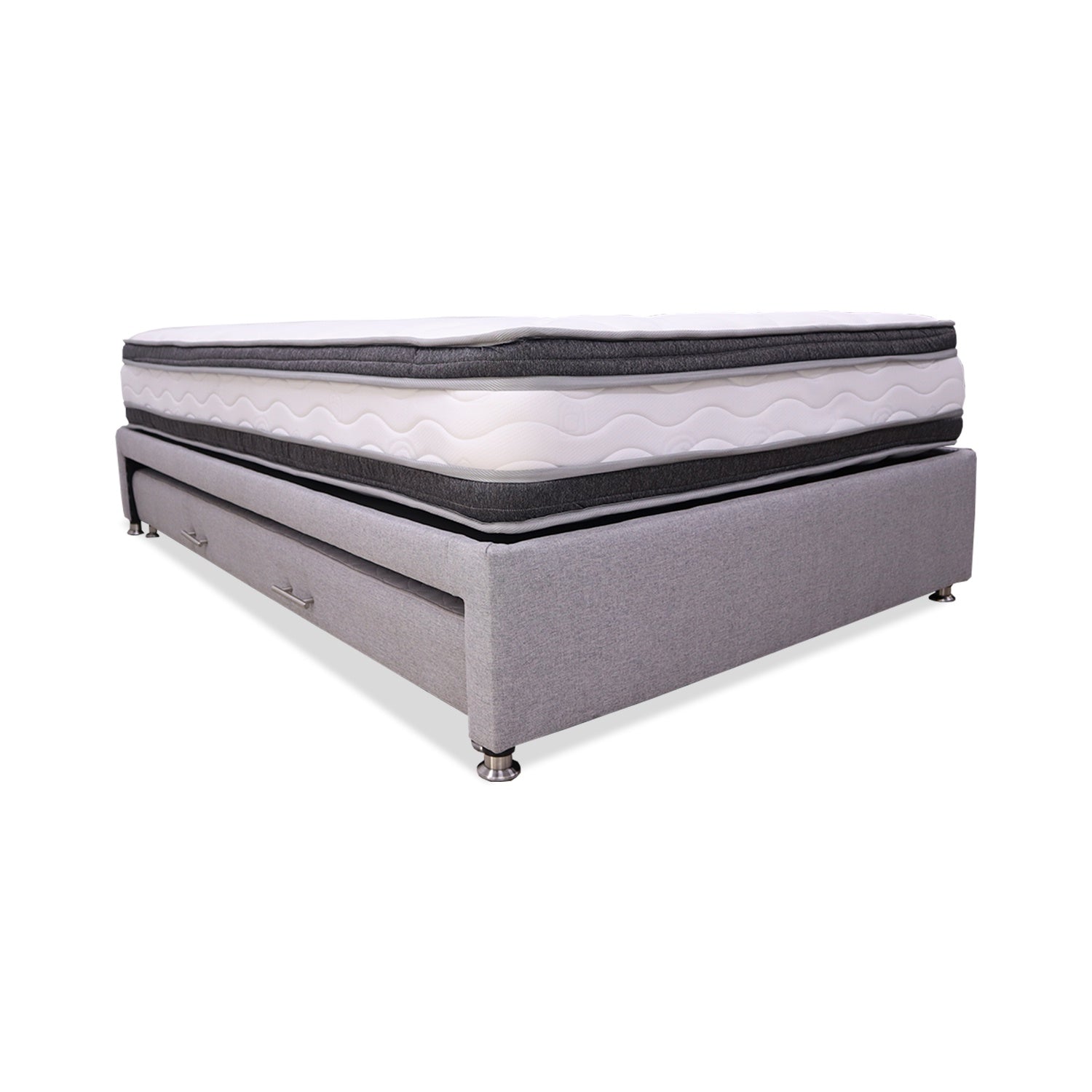 Combo Cama Nido + Colchón Blaser Doble Pillow 100 cm Sencillo Gris