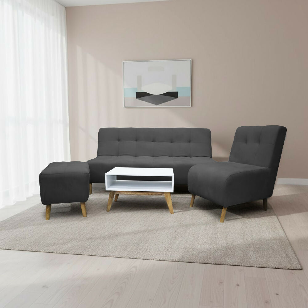 Sala Milan Gris Oscuro + Mesa de Centro