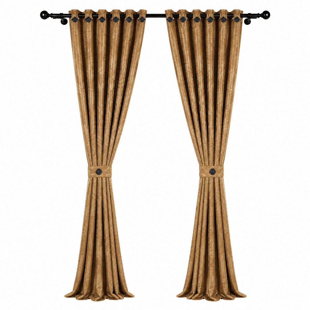 Cortina x2 dorada jacquard