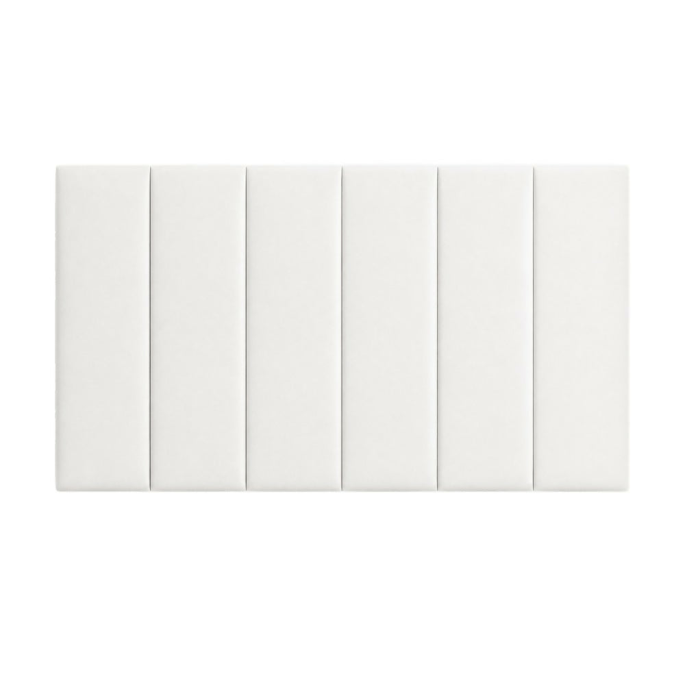 Cabecero Semidoble 120x60 Paneles Verticales Blanco Tela