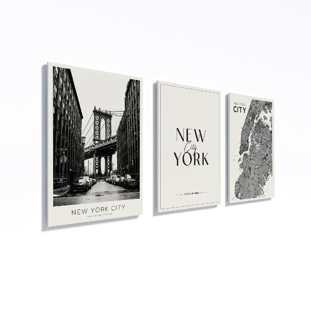 Cuadros Decorativos - Triptico New York 30x40