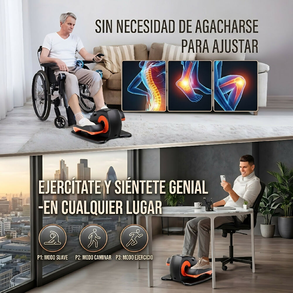 Máquina Elíptica Portátil De Pedal Para Ejercicio Sentado Con Monitor