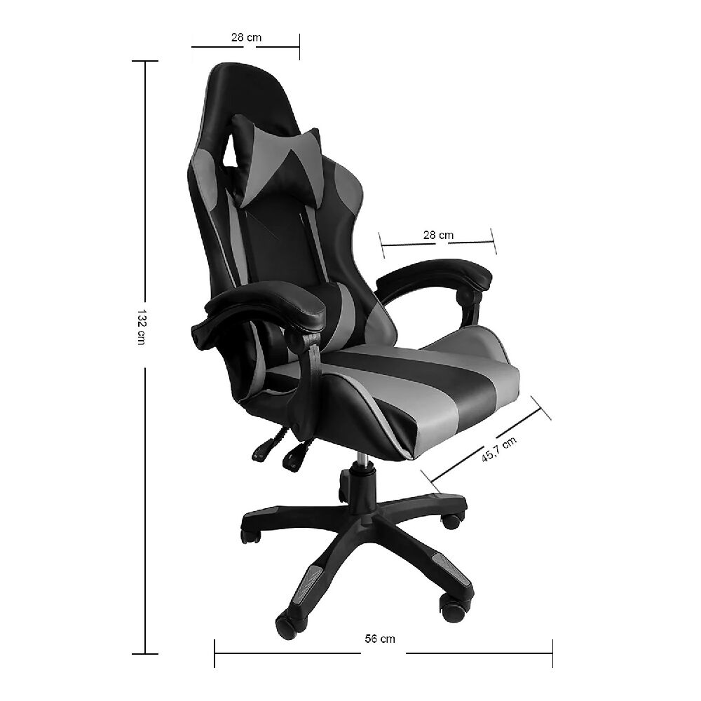 Combo Escritorio King Gamer (110X110X40) Negro Azul + Silla