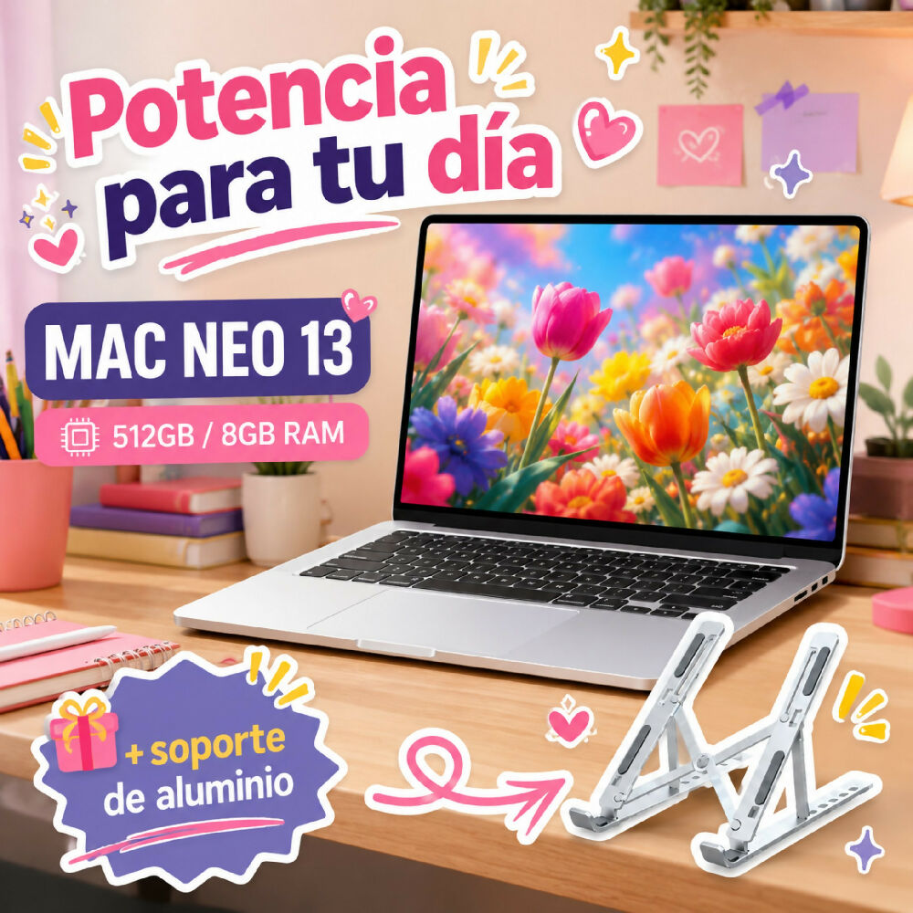 Macbook Neo 13 Pulgadas 512GB/8GB Ram Laptop Apple De Gran Almacenamiento Plateado + Obsequio