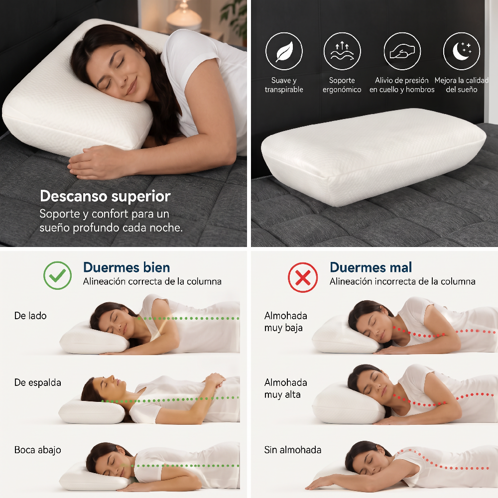 Almohada Multifuncional, Color Blanco