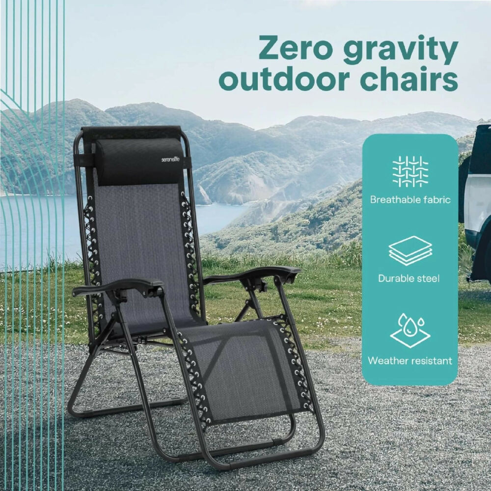 Silla Inclinable De Gravedad Cero Plegable Para Exterior Jardín
