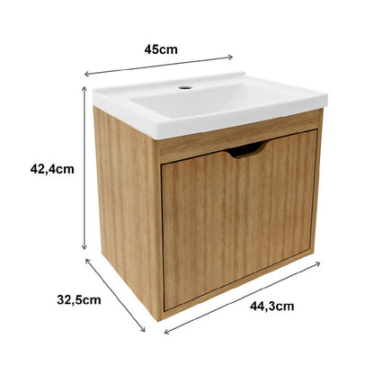 Mueble De Baño Con Lavamanos Graz Almendra - 7