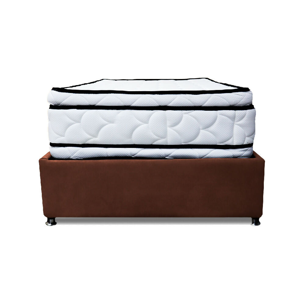 Combo Cama Tarima Nube 120x190 Semidoble Marrón mas Espaldar