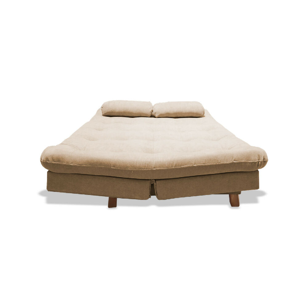 Sofacama Bakers 3 Posiciones Camel + 2 Cojines Decorativos