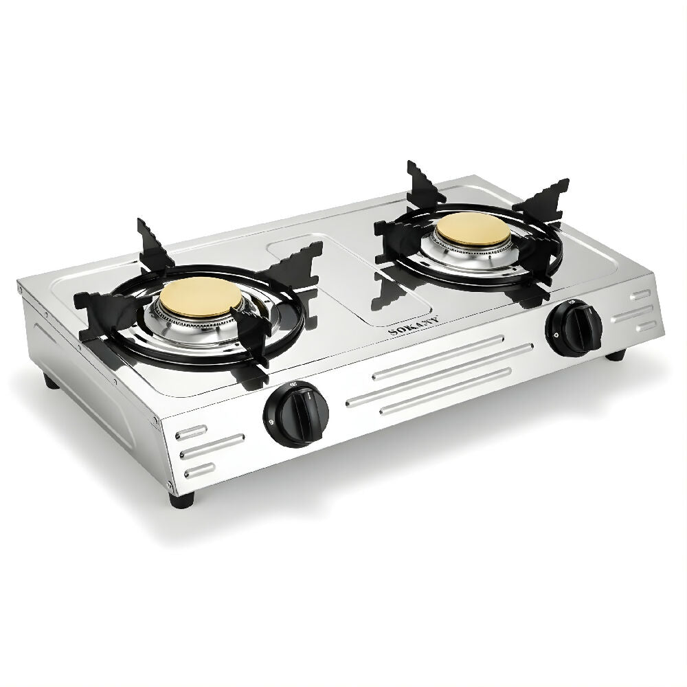Estufa Sokany 2 Puestos SK-07022 Moderno en Acero Inoxidable