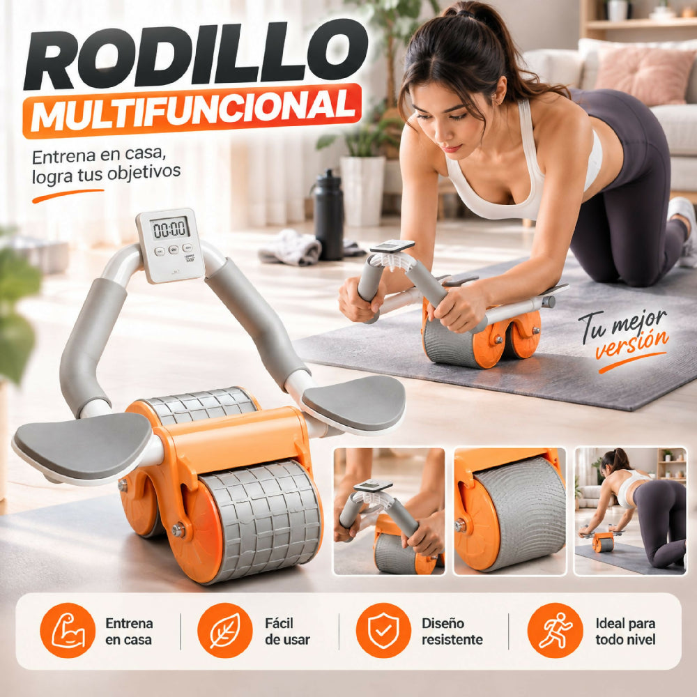 Rueda Abdominal Con Apoyabrazos Y Temporizador Estructura Ergonómica
