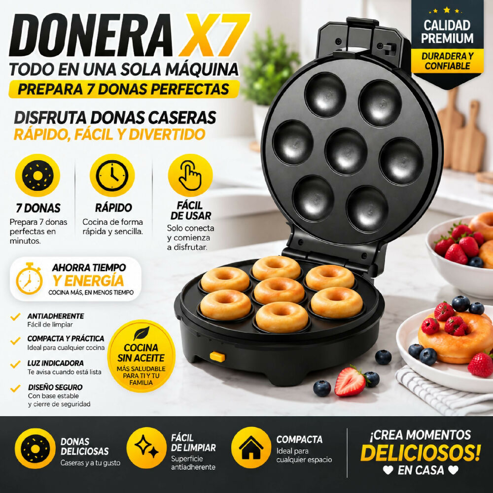 Máquina donera X7 para 7 mini donas - detalle