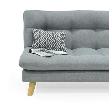 Sofa 2 Puestos Toulouse Tela Poliester Plata
