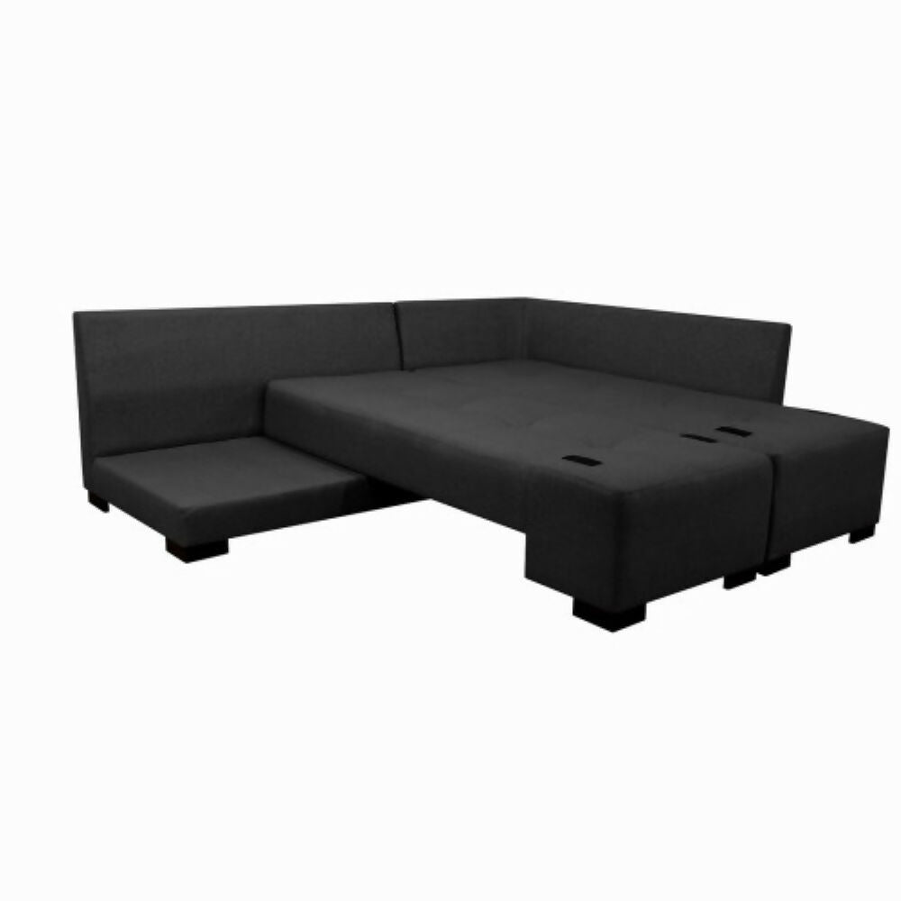 Sala Cama Sterimberg En Tela Gris Oscuro - Amoblando