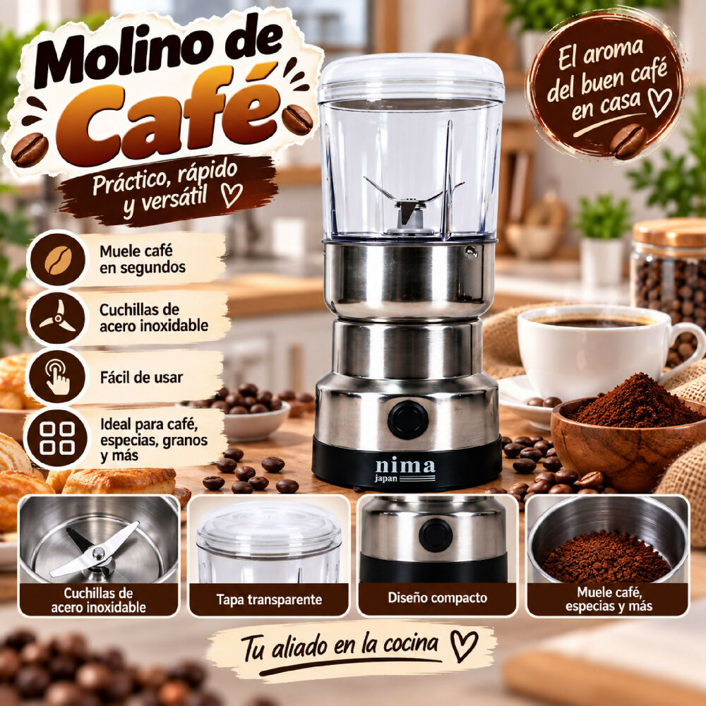Molino Eléctrico De Café Y Granos NM8300 Gran Capacidad Y Operación Rápida Con Un Solo Botón
