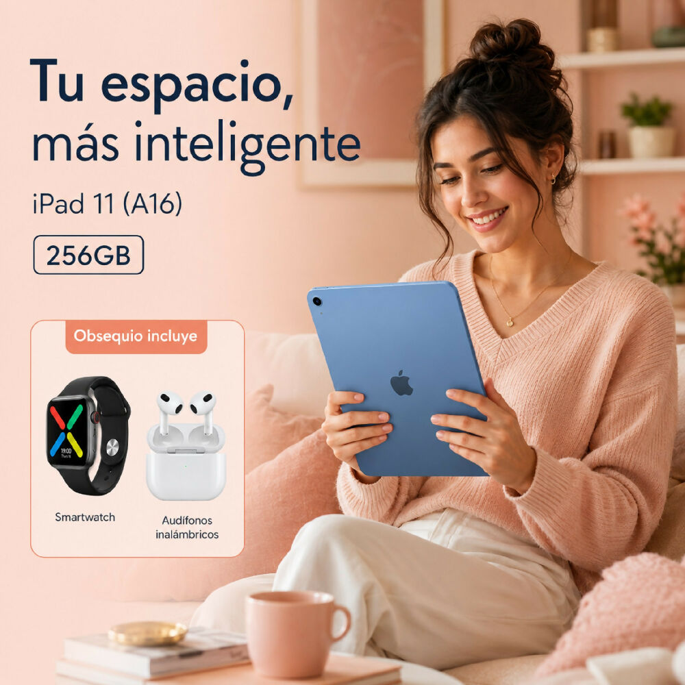 Tablet Apple IPad 11 Pulgadas 256gb A16 + Obsequio Smartwatch Y Audífonos Celeste