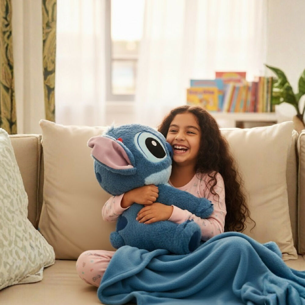 Peluche Stitch Con Flor Hawaiana 40cm Aproximadamente Colección Aloha