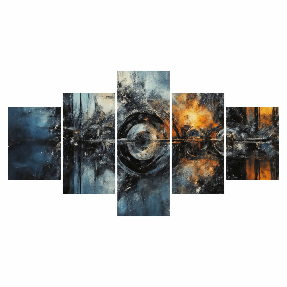Lienzo Moderno 5 piezas Ondas de Energía 134x72cm