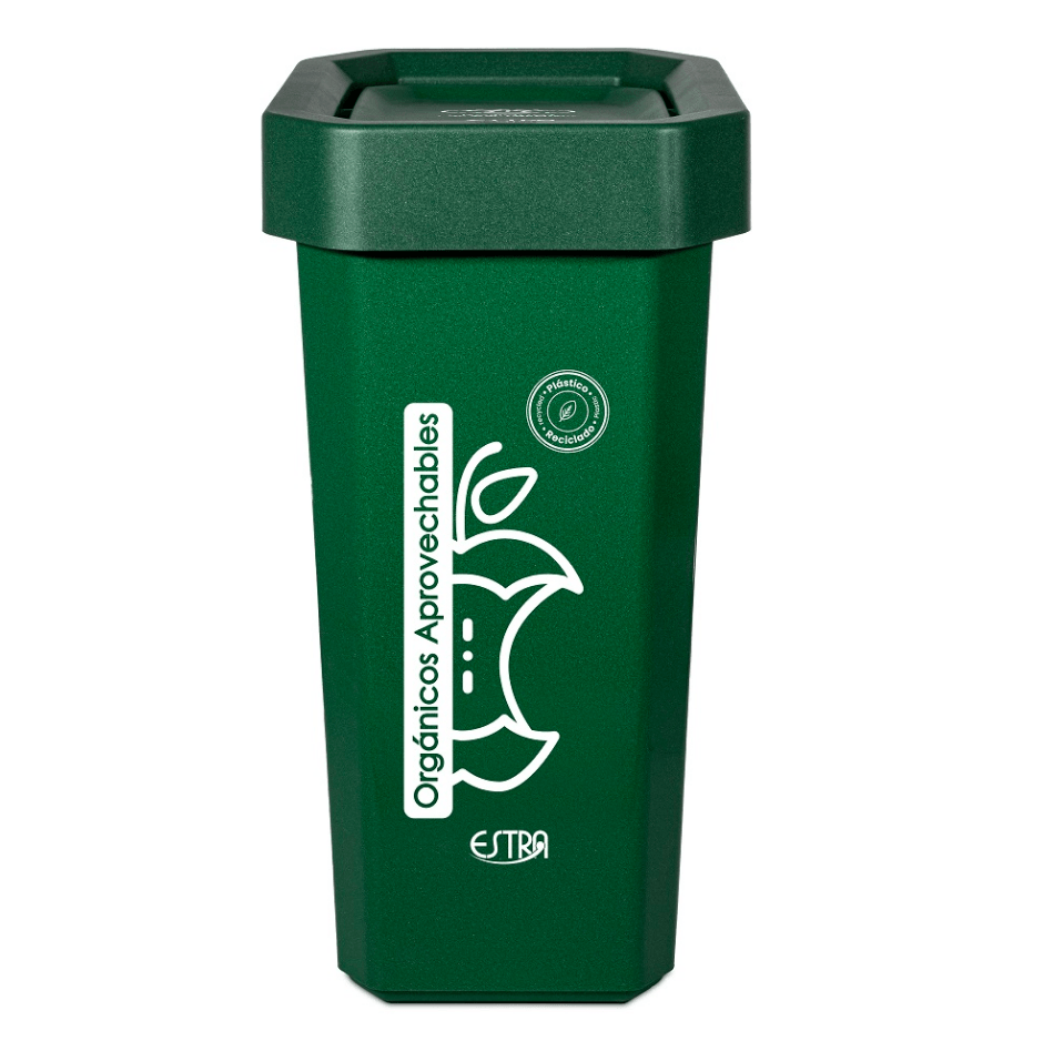 Caneca-Papelera Ecobins Vaiven 26L Verde-Orgánico Aprovechable