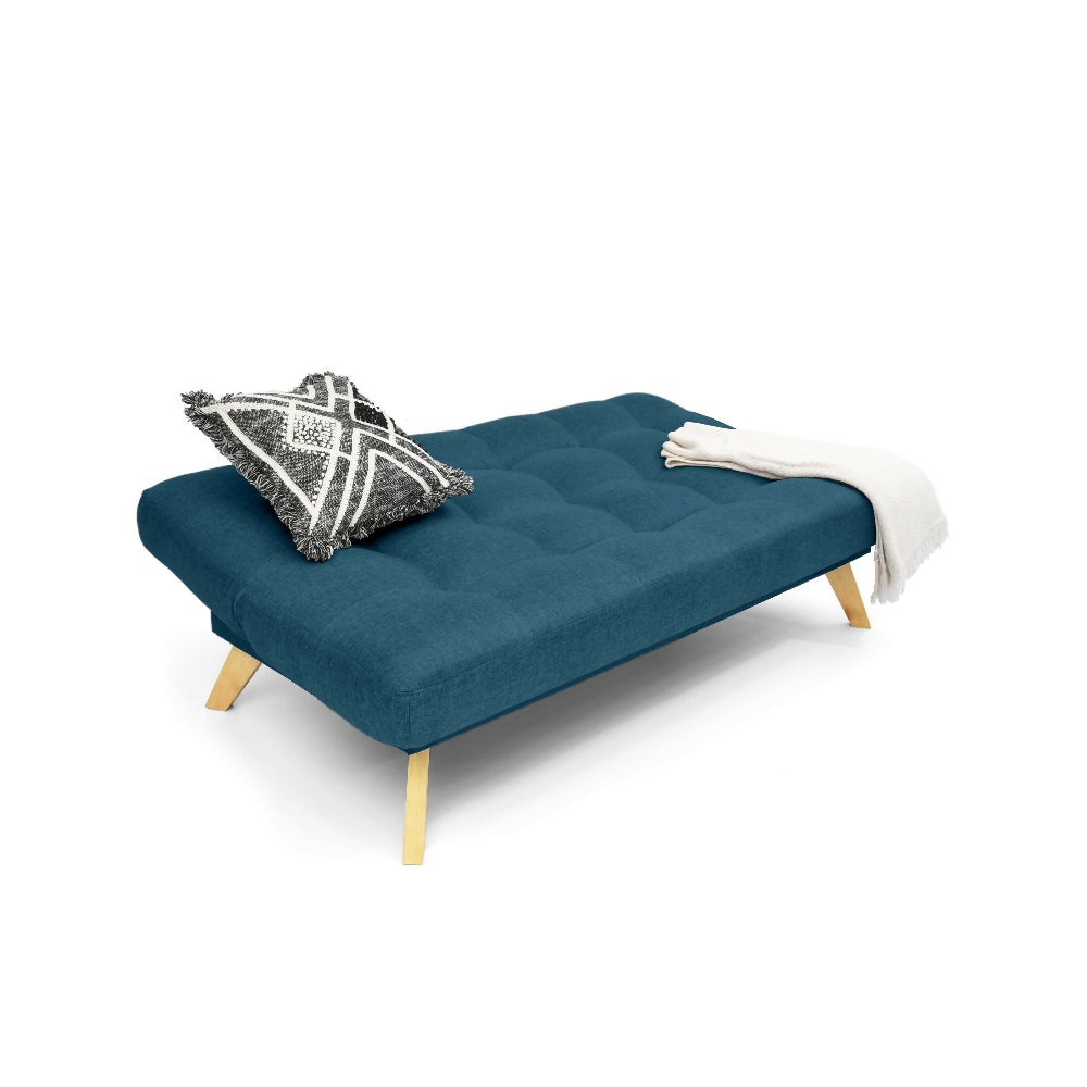 Sofa Cama Porto 182x85x85 Reclinable 3 posiciones Tela Azul