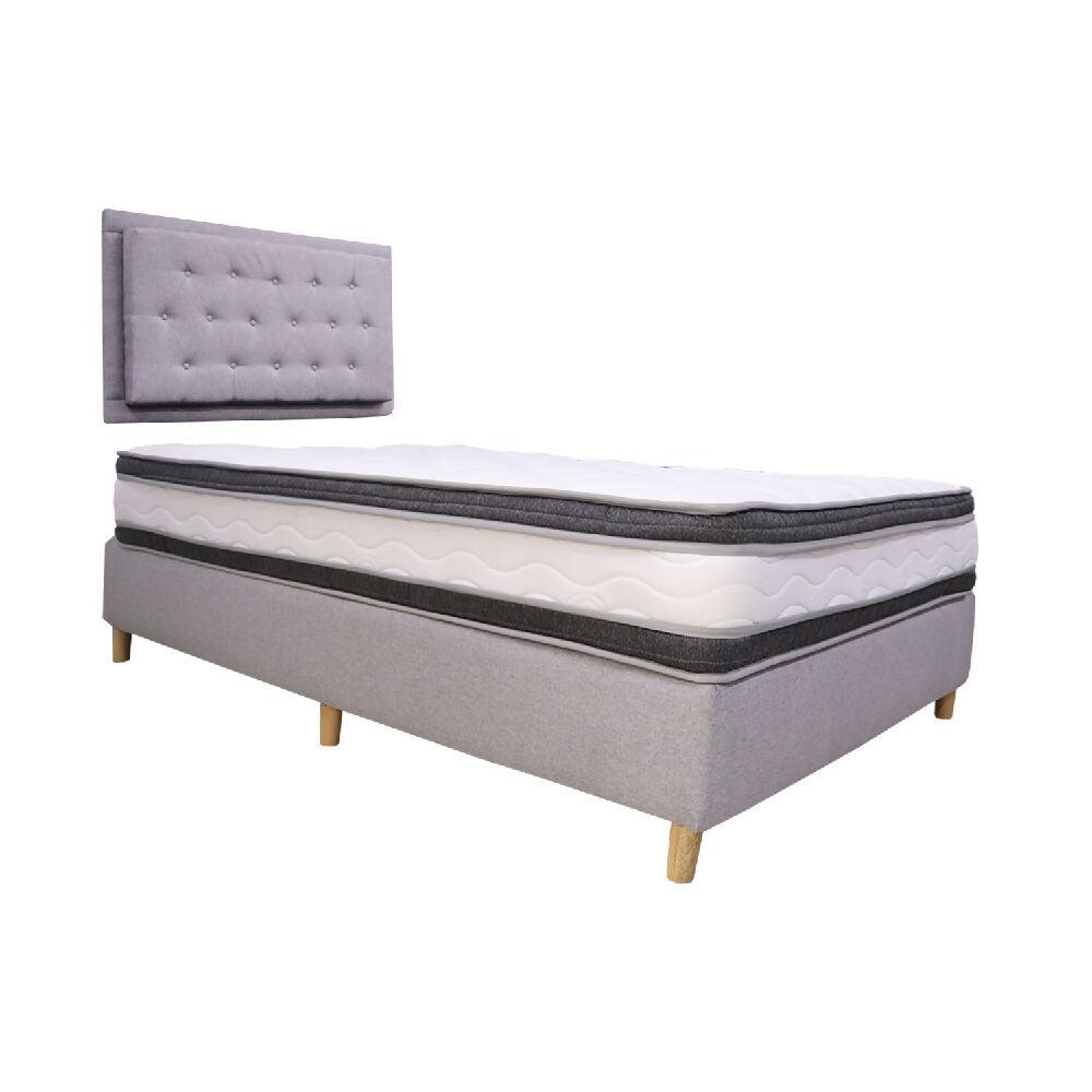 Combo Base Cama + Colchón Blaser 100 Sencillo + espaldar