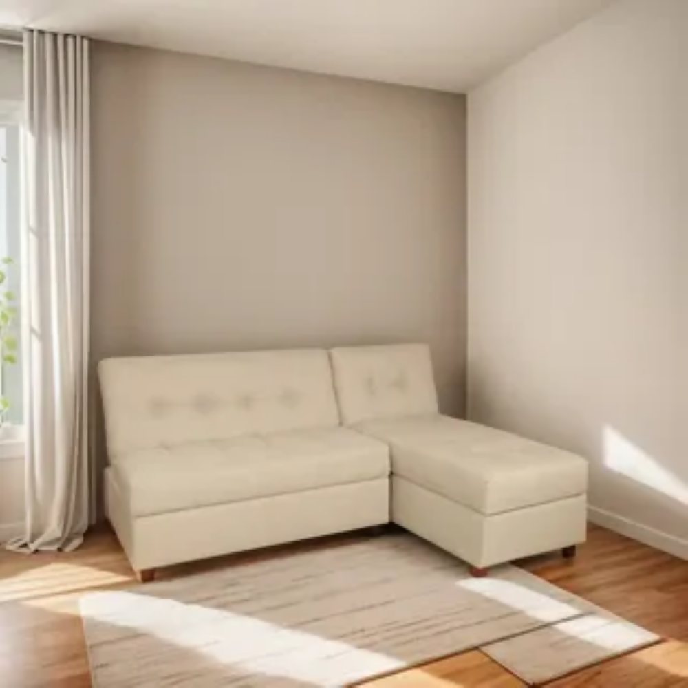 Sofá Cama Angela En L Con Brazos Antifluidos Beige