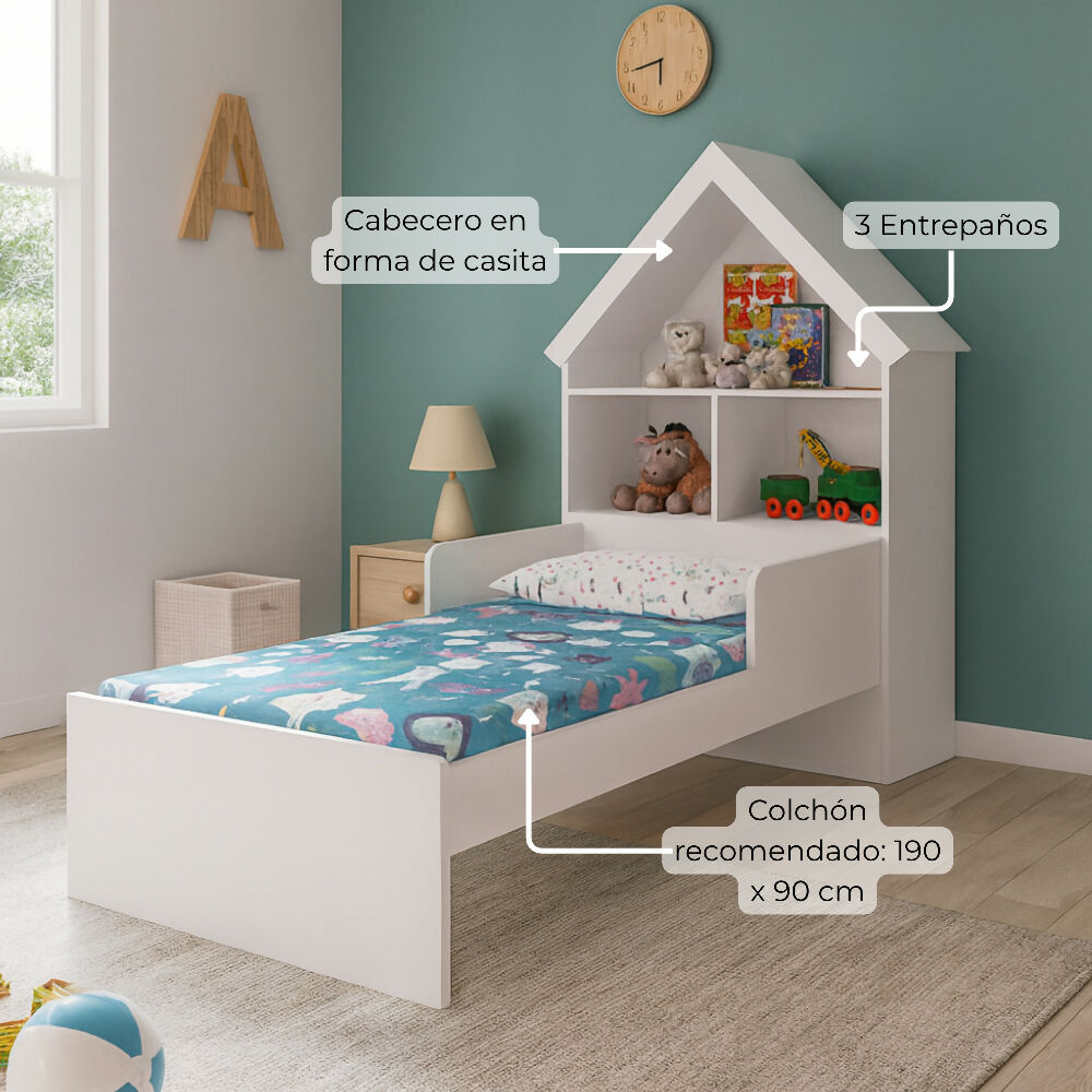 Cama infantil Ariel, blanca