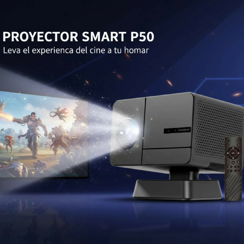 Proyector Portátil Inteligente P50 Con Conexión WiFi 6 Bluetooth Resolución Full HD