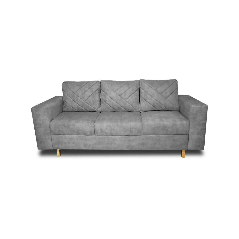 Sofa Amsterdam 3Ptos En Tela Amiglable Con Mascotas 205X72X75 Cm Gris