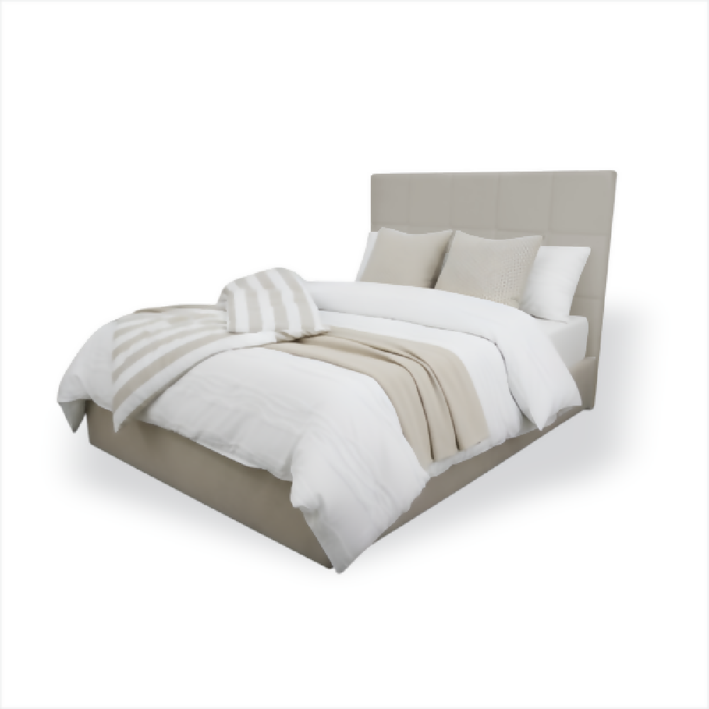 Cama Tapizada Formosa Chocolate en madera